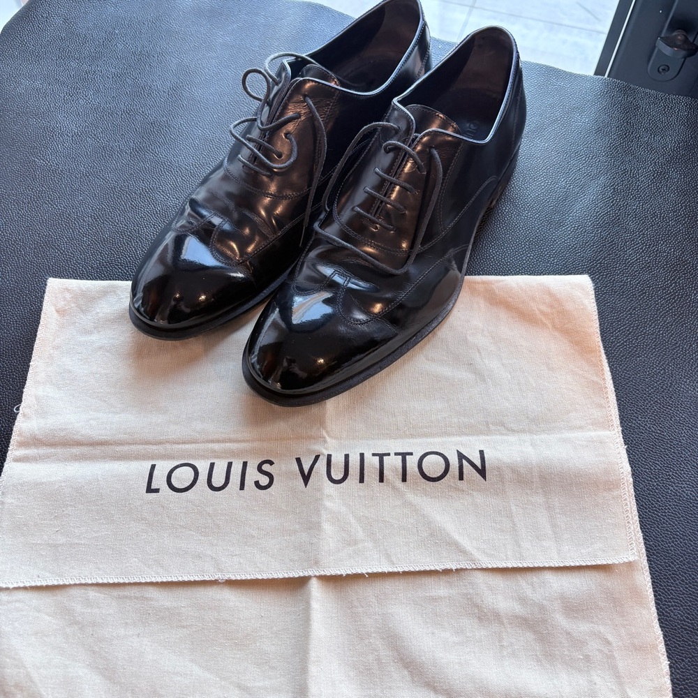 Louis Vuitton Men's Shiny Black Oxfords
